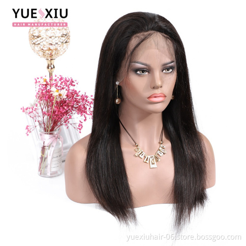 4*4 Human Lace Closure Wig Brazilian Virgin Human Hair Lace Wigs With Bangs Silky Straight